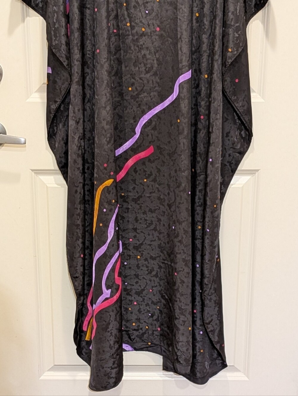 EUC La Chemise 2X/3X Vintage 80s Silky Black Kaftan Dress - Picture 3 of 6